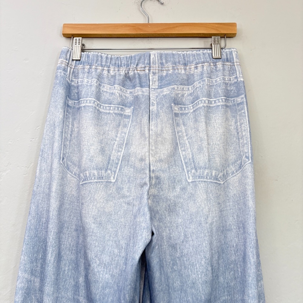 Mila Rosabella Printed Denim Pants Women Size Medium Blue Light Wash New - Picture 7 of 10